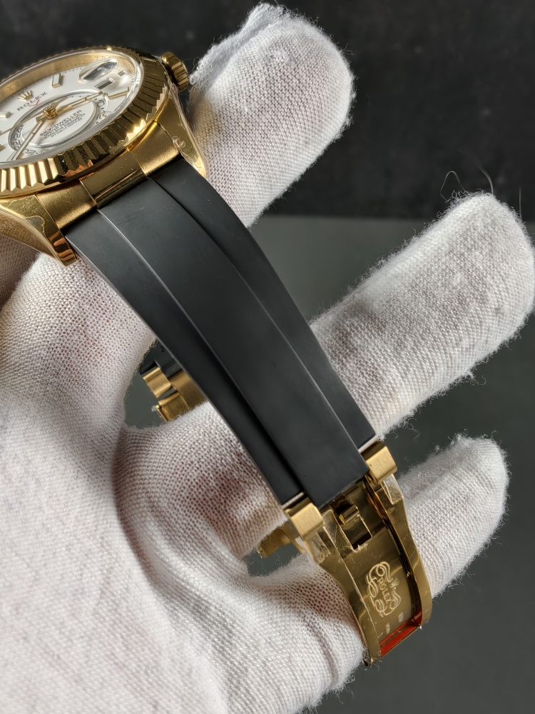 3B Weighted Sky-Dweller Yellow Gold | 42mm | White Dial | Oysterflex Bracelet | DD9002 Super Clone Movement | 186g