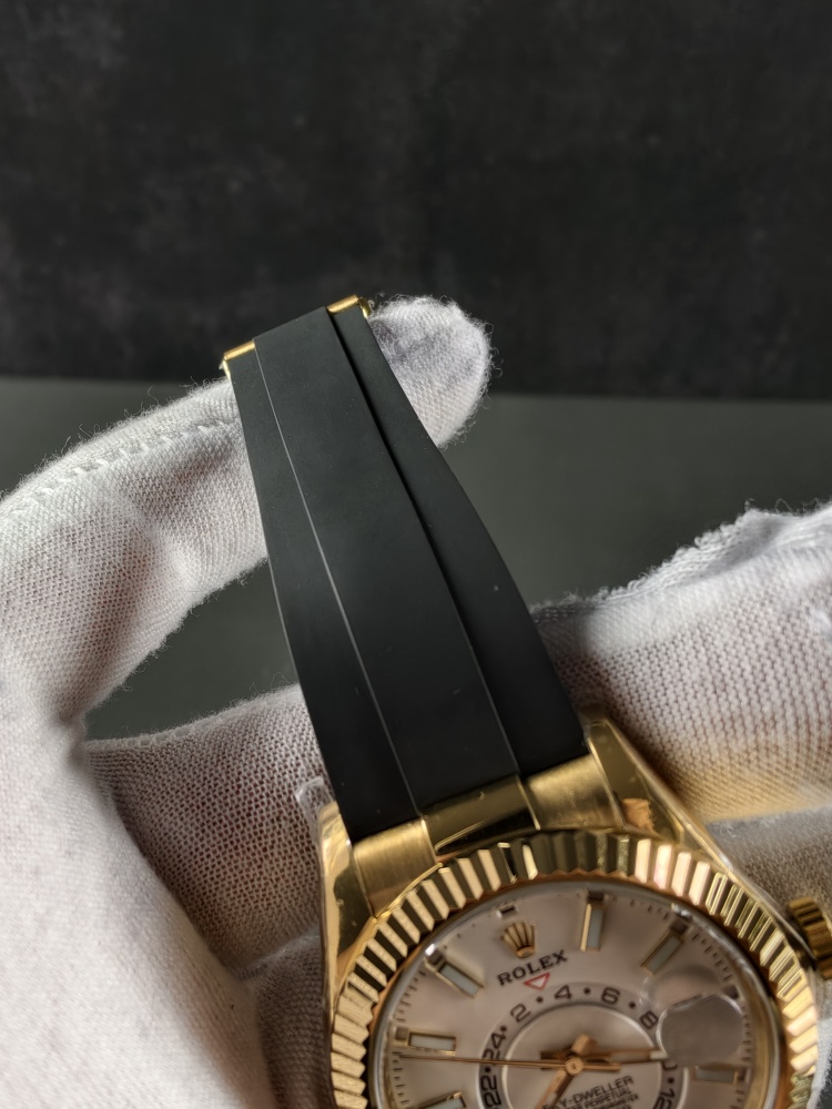 3B Weighted Sky-Dweller Yellow Gold | 42mm | White Dial | Oysterflex Bracelet | DD9002 Super Clone Movement | 186g