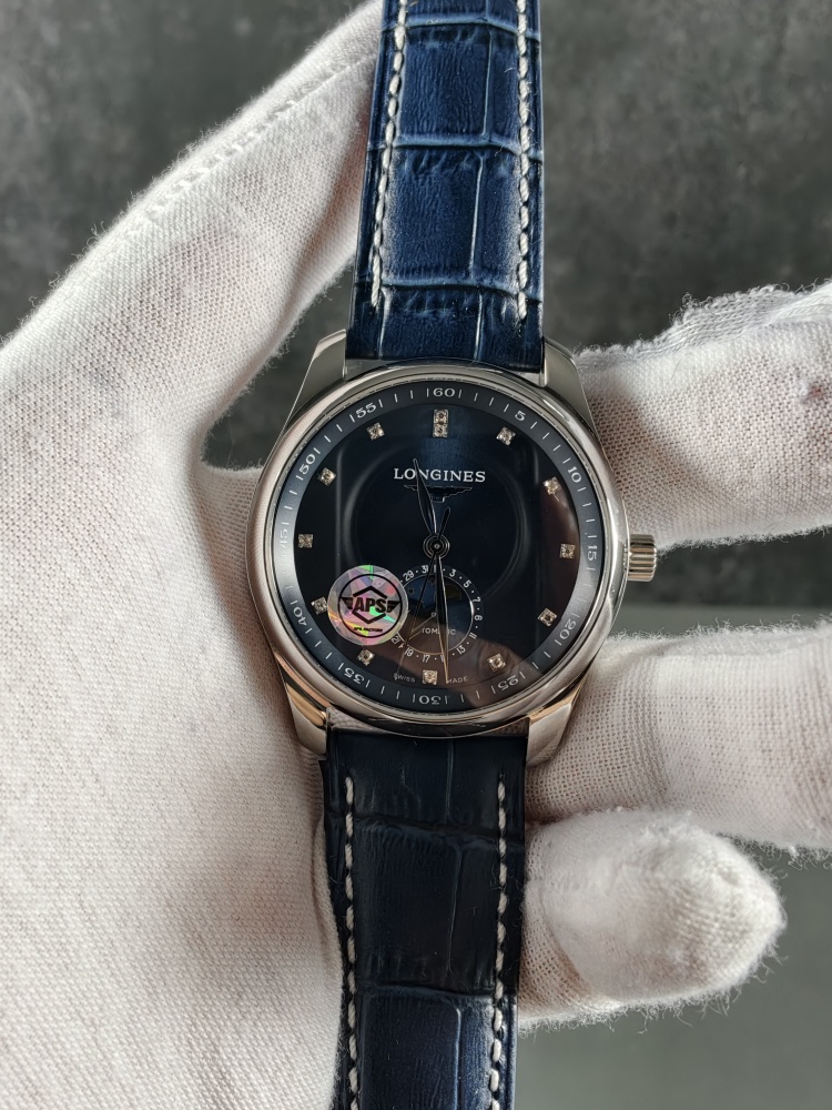 APSF Longines Flagship Heritage Moonphase Blue Dial | 38mm | Automatic Moonphase Movement | Leather Strap