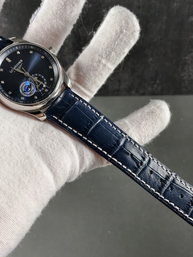 APSF Longines Flagship Heritage Moonphase Blue Dial | 38mm | Automatic Moonphase Movement | Leather Strap