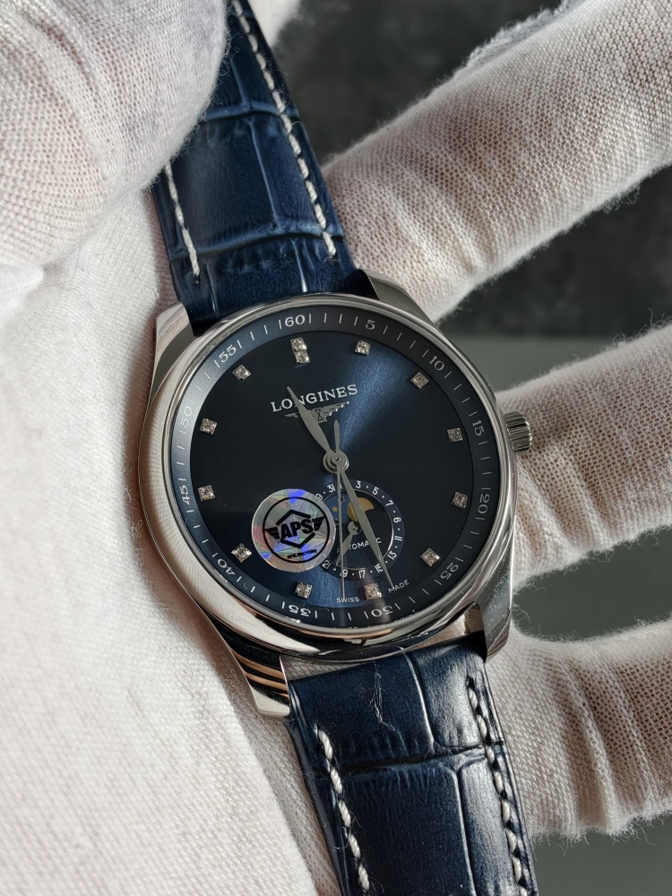 APSF Longines Flagship Heritage Moonphase Blue Dial | 38mm | Automatic Moonphase Movement | Leather Strap