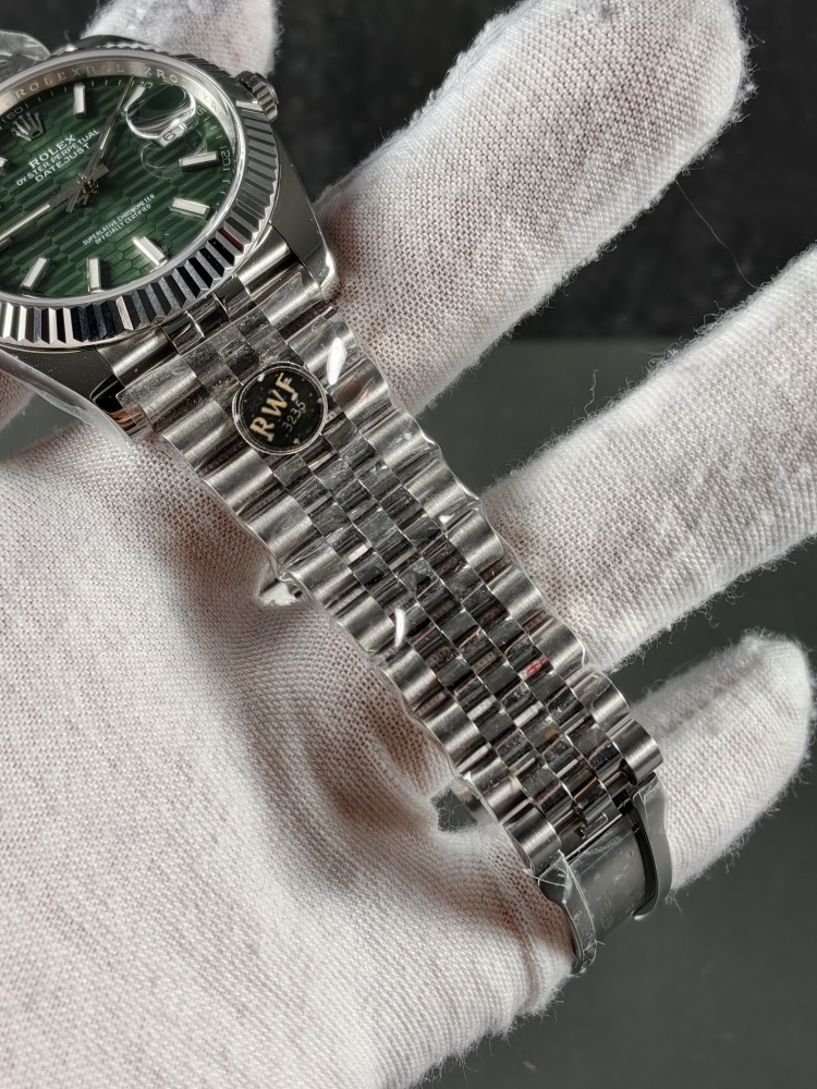 RW Green Motif Datejust | 41mm | Free-Sprung JH3235 Super Clone Movement | Jubilee Bracelet | Fluted Bezel