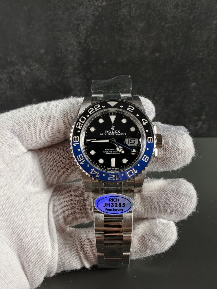 RICH GMT-Master II Batman | 40mm | Free-Sprung JH3285 Super Clone GMT Movement | Oyster Bracelet