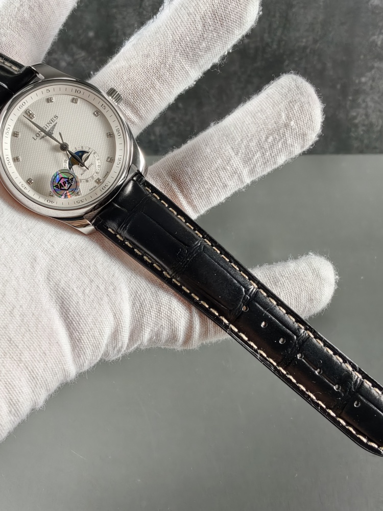 APSF Longines Master Collection Moonphase | 40mm | Silver Dial | Black Leather Strap | L899 Clone Automatic Movement