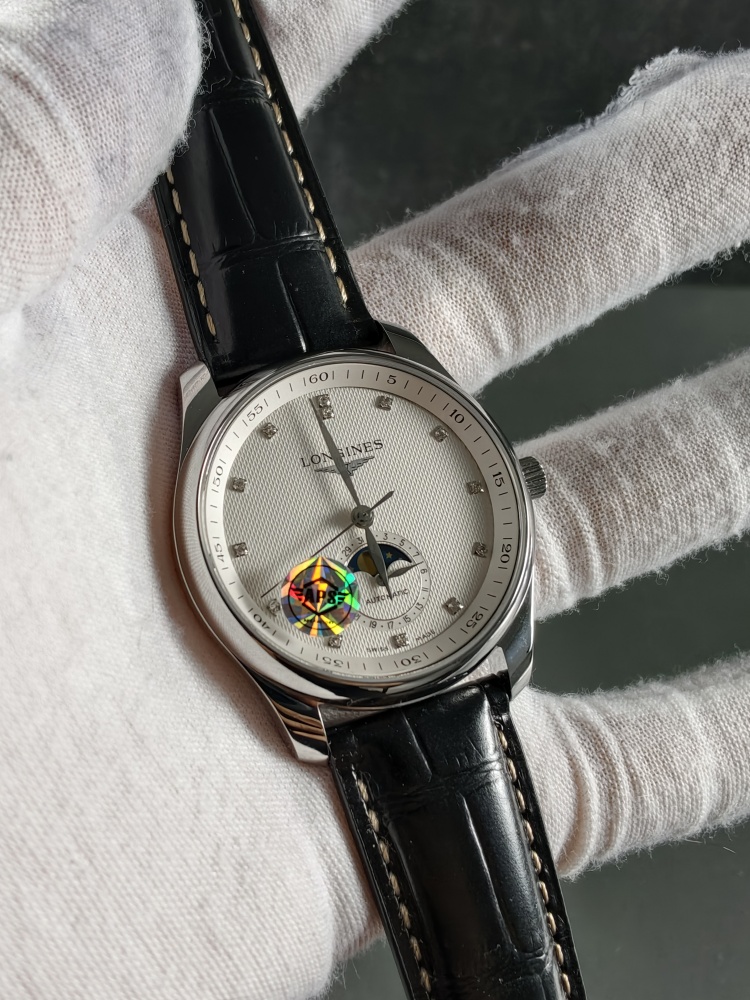APSF Longines Master Collection Moonphase | 40mm | Silver Dial | Black Leather Strap | L899 Clone Automatic Movement