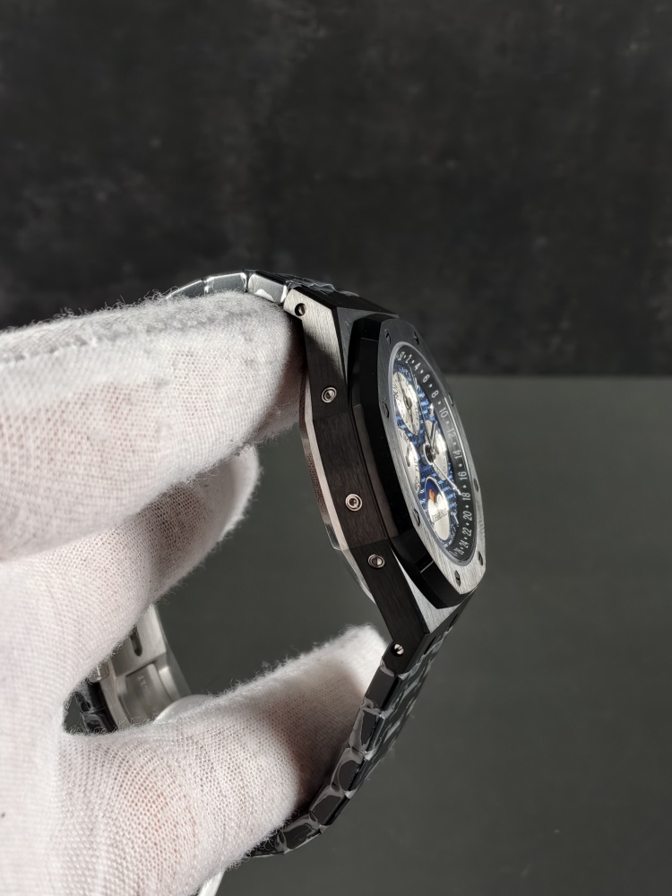 BBS Royal Oak Perpetual Calendar Black Ceramic | 41mm | Blue Grande Tapisserie Dial | Super Clone Perpetual Calendar Movement