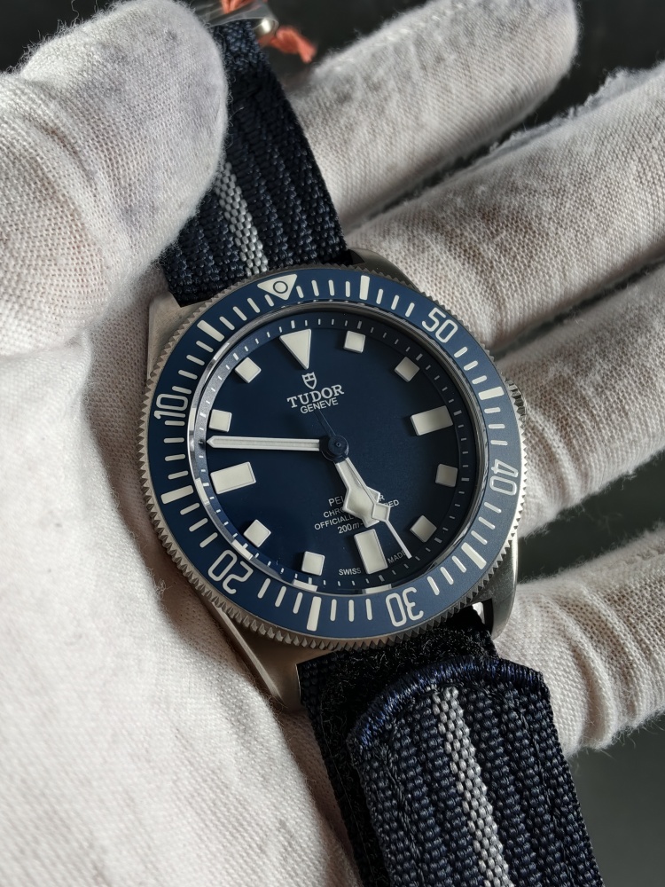 M+ Pelagos FXD GMT Blue Dial | 42mm | True GMT Automatic Movement | Blue Fabric Strap