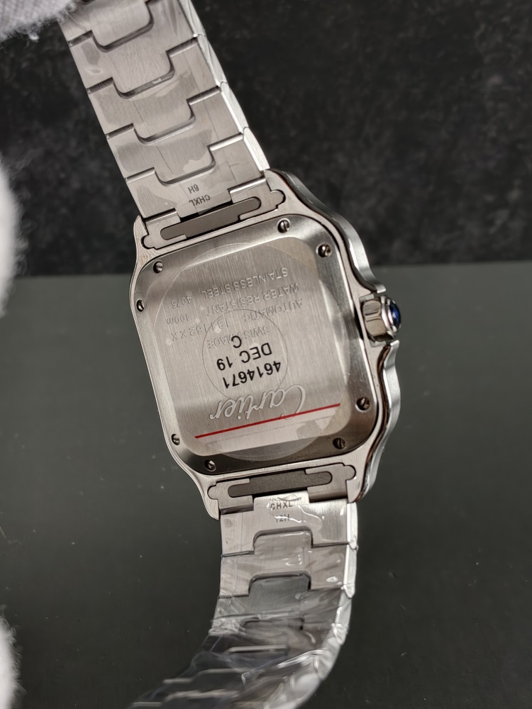 BVF Santos de Cartier Medium White Dial | 35.1mm | Miyota 9015 Automatic Movement | Stainless Steel Bracelet with Extra Leather Strap