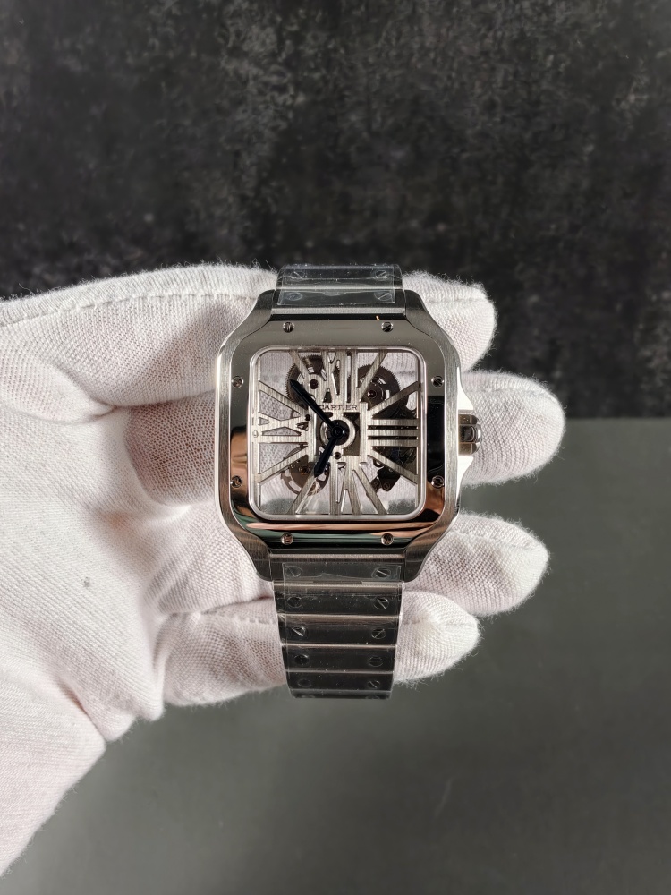 RICH Santos de Cartier Skeleton WHSA0015 | 39.8mm | 9611 MC Clone Manual-Wind Movement
