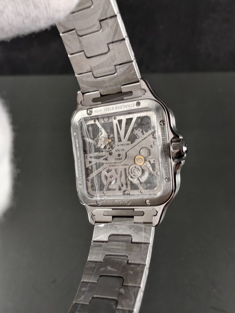 RICH Santos de Cartier Skeleton WHSA0015 | 39.8mm | 9611 MC Clone Manual-Wind Movement