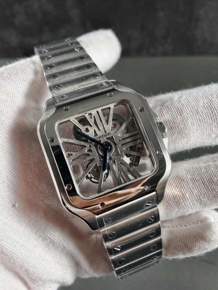 RICH Santos de Cartier Skeleton WHSA0015 | 39.8mm | 9611 MC Clone Manual-Wind Movement