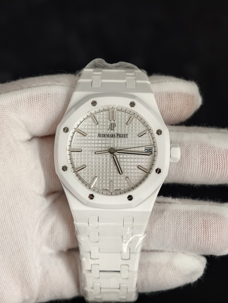 ZF Royal Oak 15500 41mm White Ceramic – SA4302 Free-Sprung Super Clone Movement