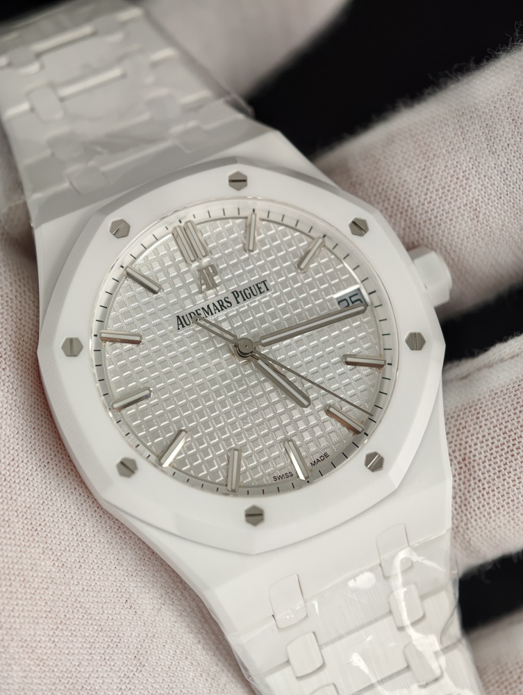 ZF Royal Oak 15500 41mm White Ceramic – SA4302 Free-Sprung Super Clone Movement