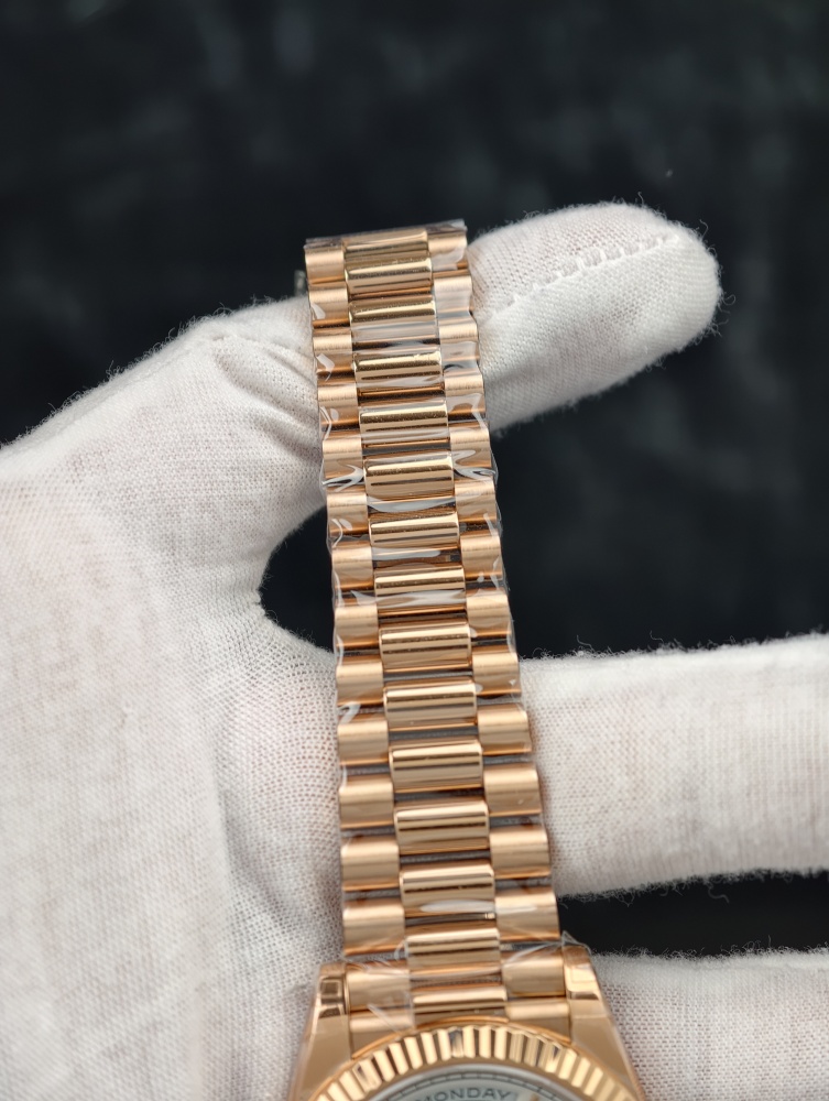 RGF Day-Date 40mm Rose Gold White Dial – Fluted Bezel & President Bracelet