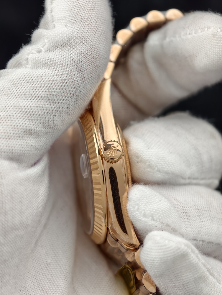RGF Day-Date 40mm Rose Gold White Dial – Fluted Bezel & President Bracelet