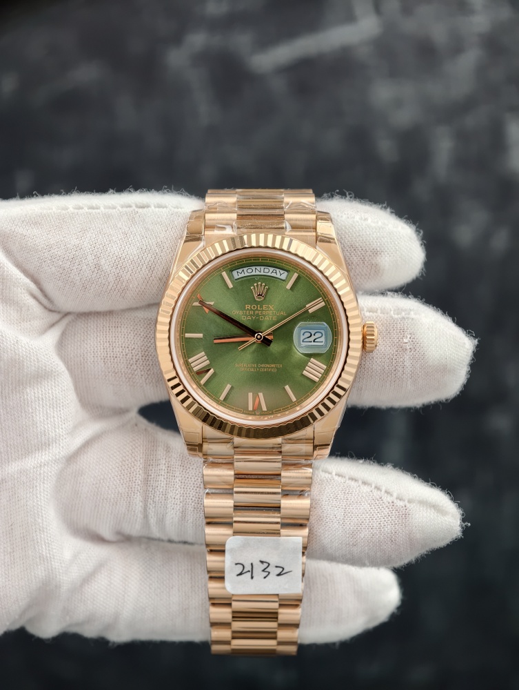 RGF Day-Date 40 Rose Gold Olive Dial | 40mm | SH3255 Super Clone Movement