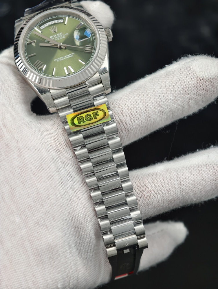 RGF Day-Date 40mm White Gold Green Dial – SH3255 Automatic Movement