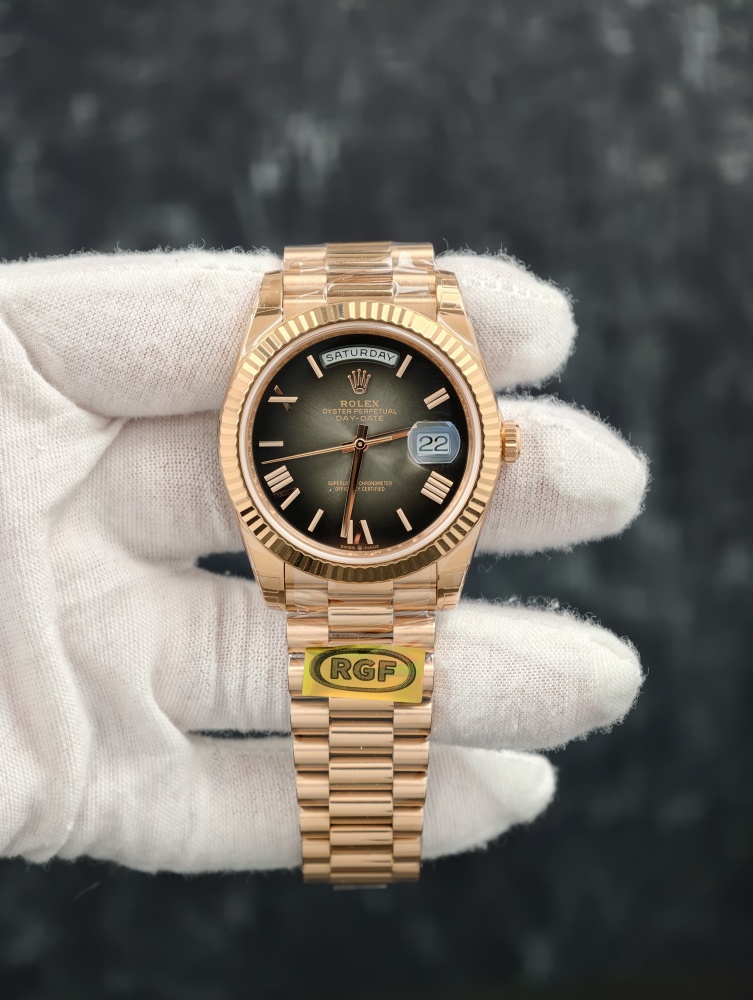 RGF Day-Date 40 Rose Gold Slate Ombre Dial | 40mm | SH3255 Super Clone Movement