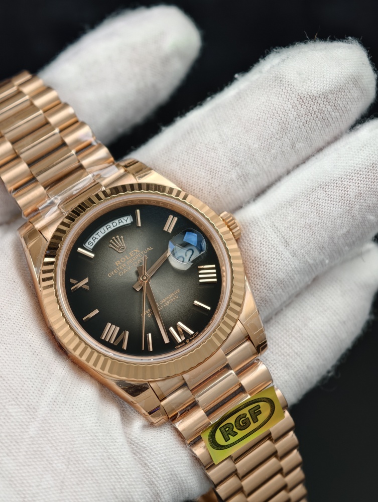 RGF Day-Date 40 Rose Gold Slate Ombre Dial | 40mm | SH3255 Super Clone Movement