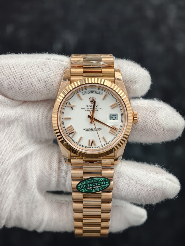 RC Day-Date 40mm Rose Gold White Dial – SH3255 Automatic Movement