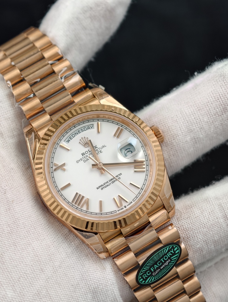 RC Day-Date 40mm Rose Gold White Dial – SH3255 Automatic Movement
