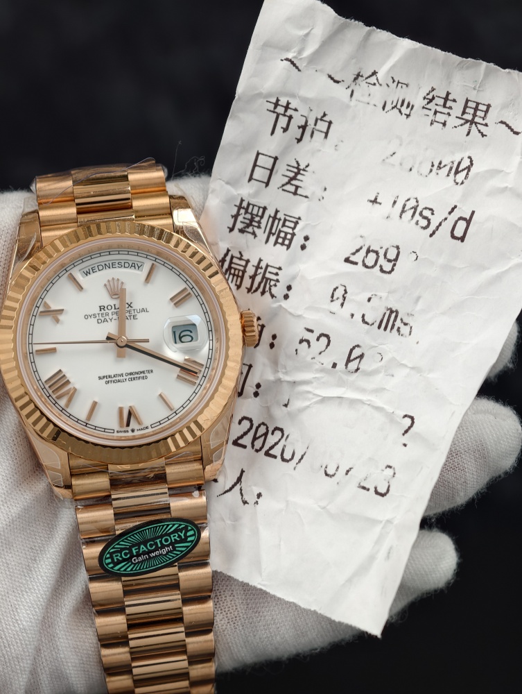 RC Day-Date 40mm Rose Gold White Dial – SH3255 Automatic Movement
