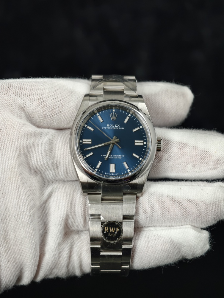 RW Oyster Perpetual 36mm Blue Sunburst Dial – DD3230 Automatic Super Clone