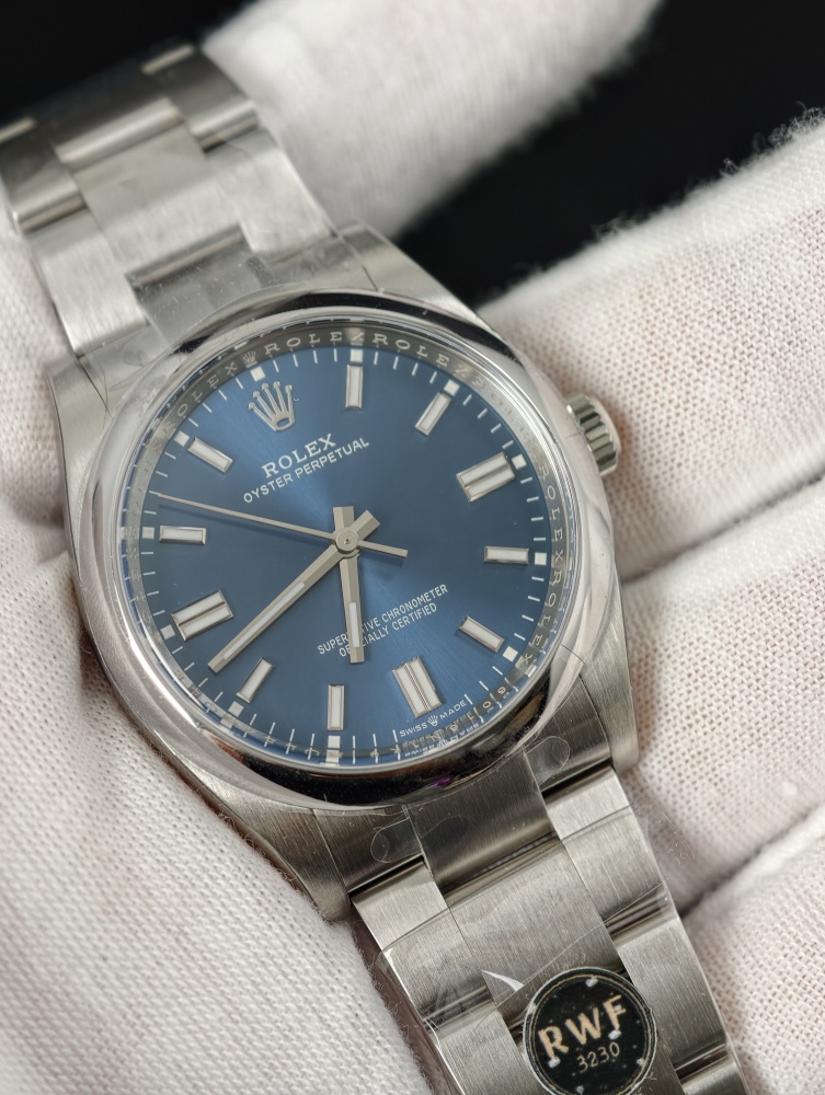RW Oyster Perpetual 36mm Blue Sunburst Dial – DD3230 Automatic Super Clone