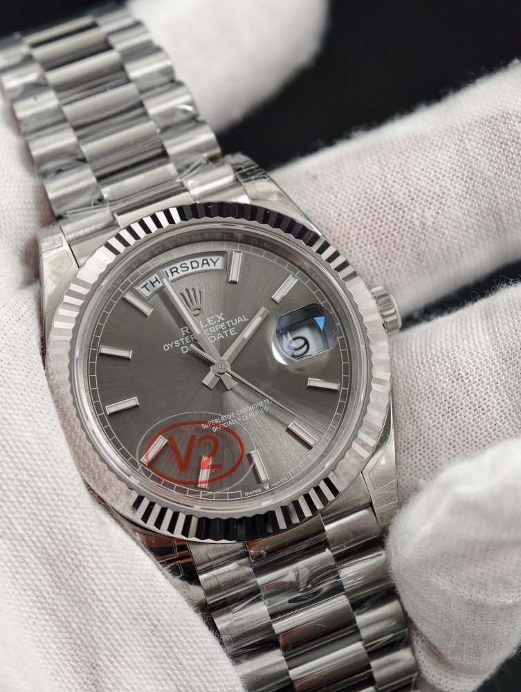 VSF V2 Day-Date 40mm White Gold Rhodium Dial – DD3255 Super Clone 182g