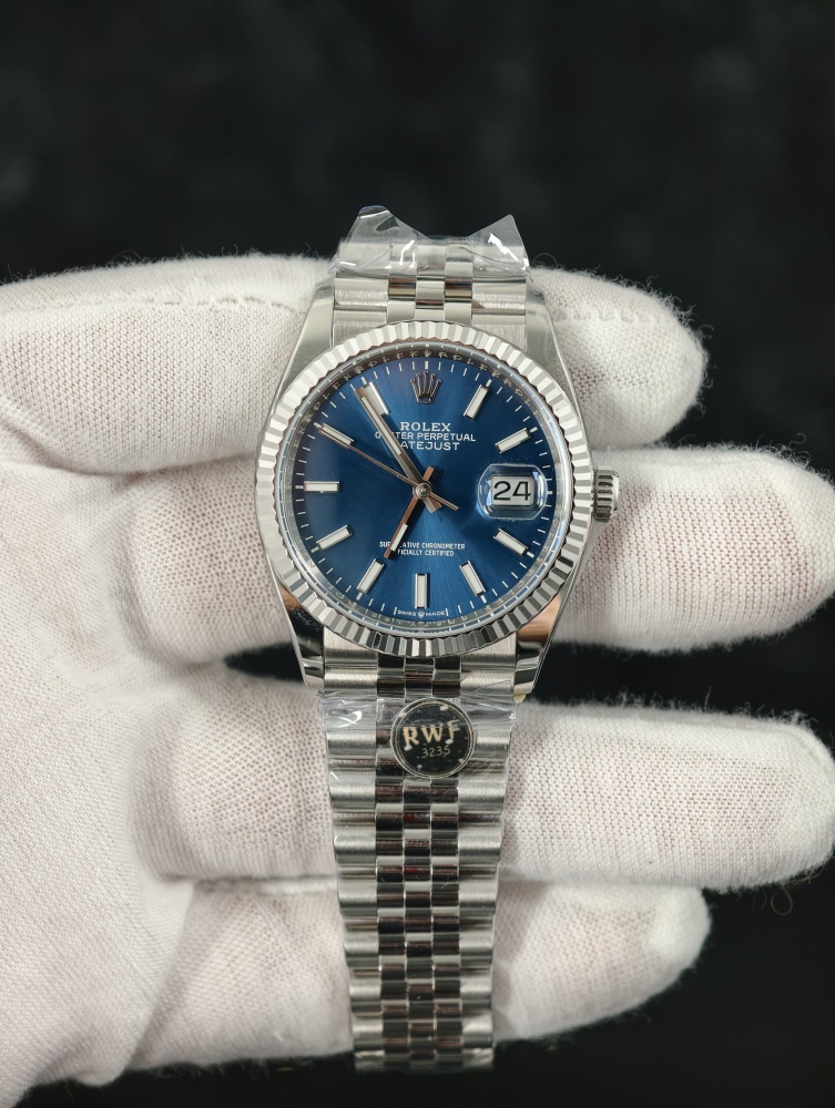 RW Free-Sprung Datejust Blue Dial | 36mm | Free-Sprung JH3235 Super Clone Movement | Jubilee Bracelet | Fluted Bezel