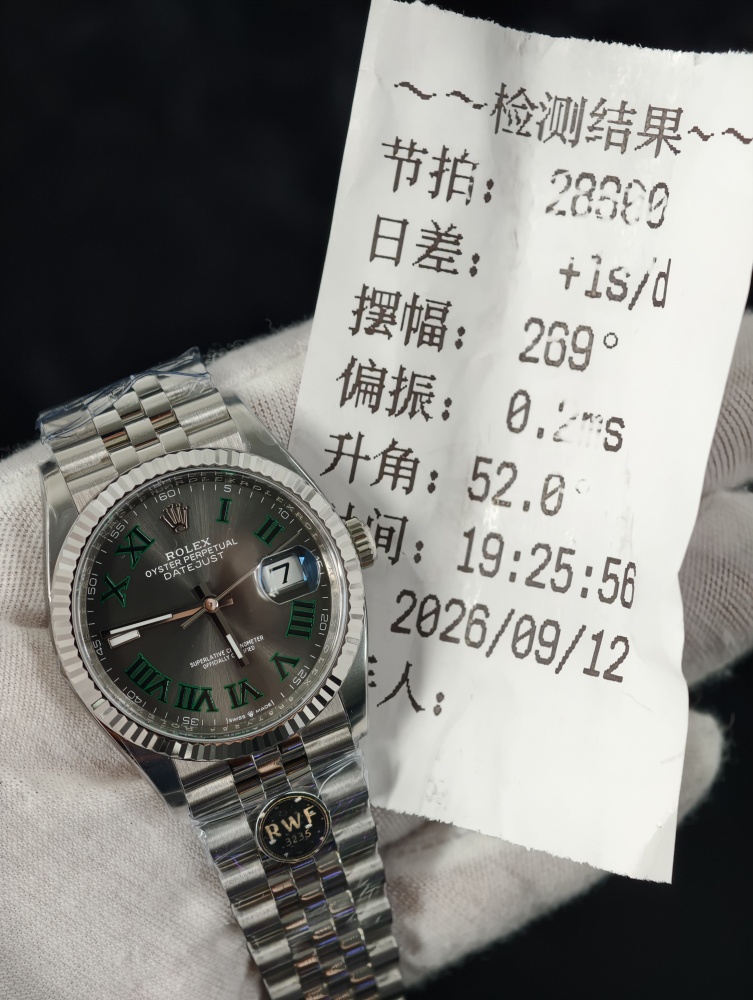 RW Free-Sprung Datejust Wimbledon Dial | 36mm | Free-Sprung JH3235 Super Clone Movement | Jubilee Bracelet | Fluted Bezel
