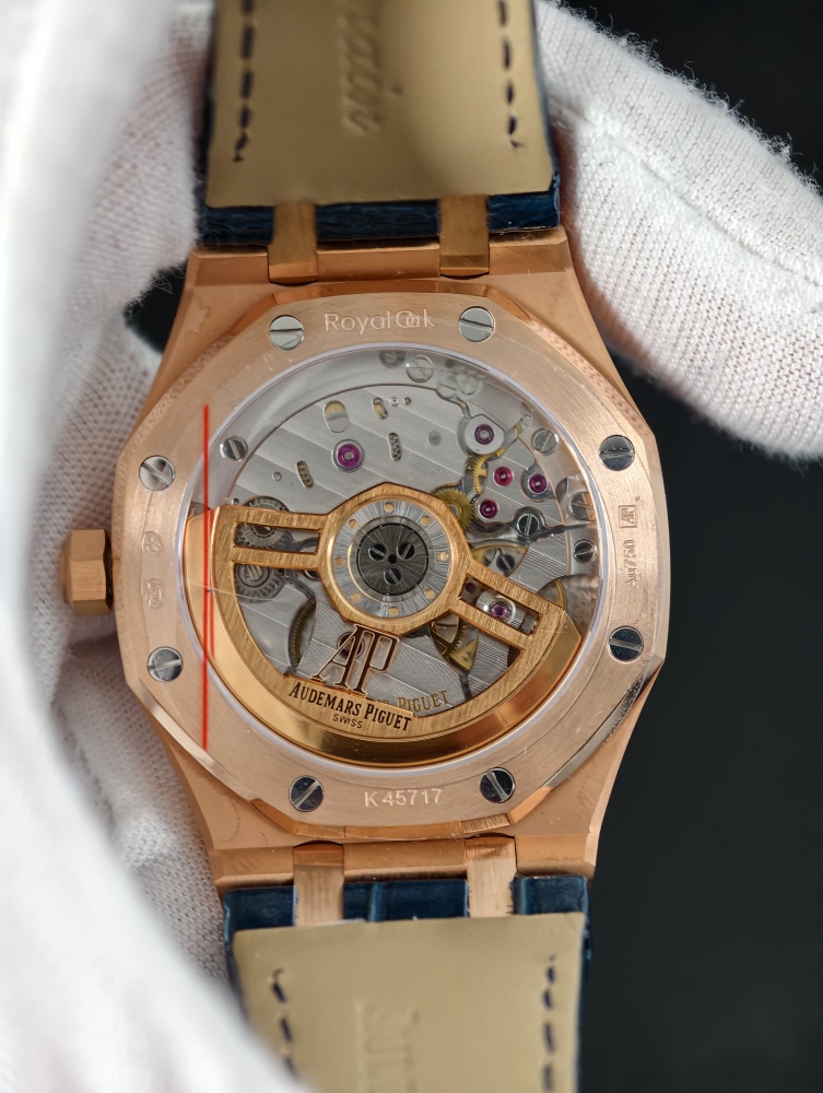 OCTA Royal Oak 15510 41mm Rose Gold Blue Dial – JH4302 Free-Sprung – Blue Leather Strap