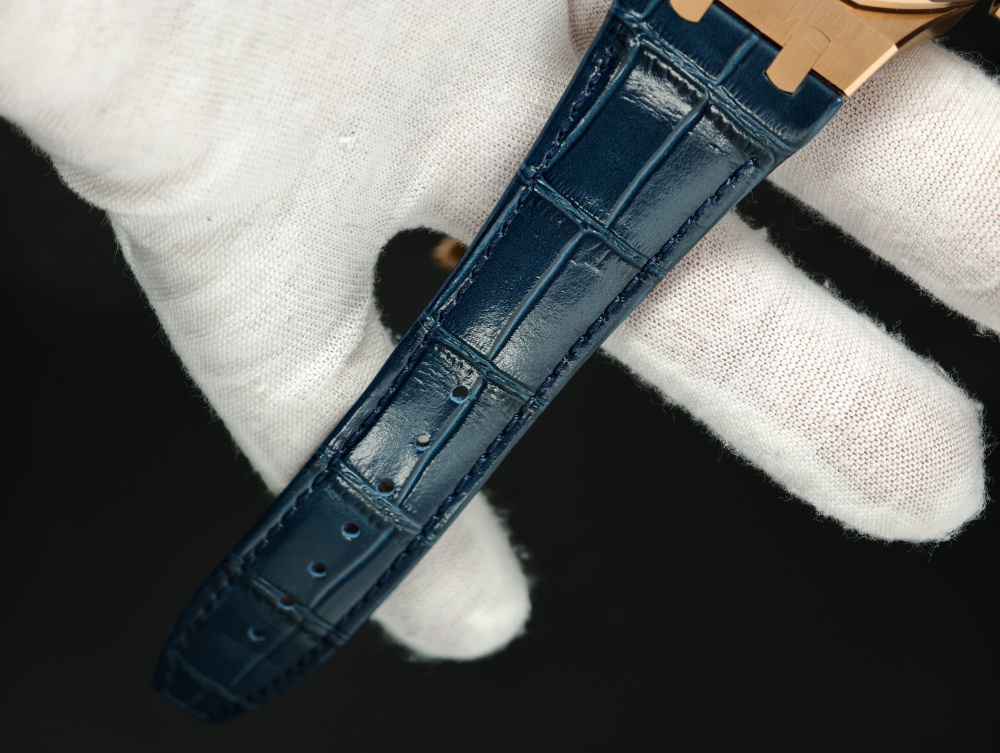 OCTA Royal Oak 15510 41mm Rose Gold Blue Dial – JH4302 Free-Sprung – Blue Leather Strap