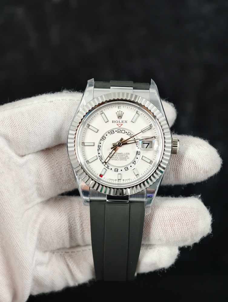 3B Weighted Sky-Dweller White Gold White Dial | 42mm | 186g | Super Clone 9002 Annual Calendar Movement