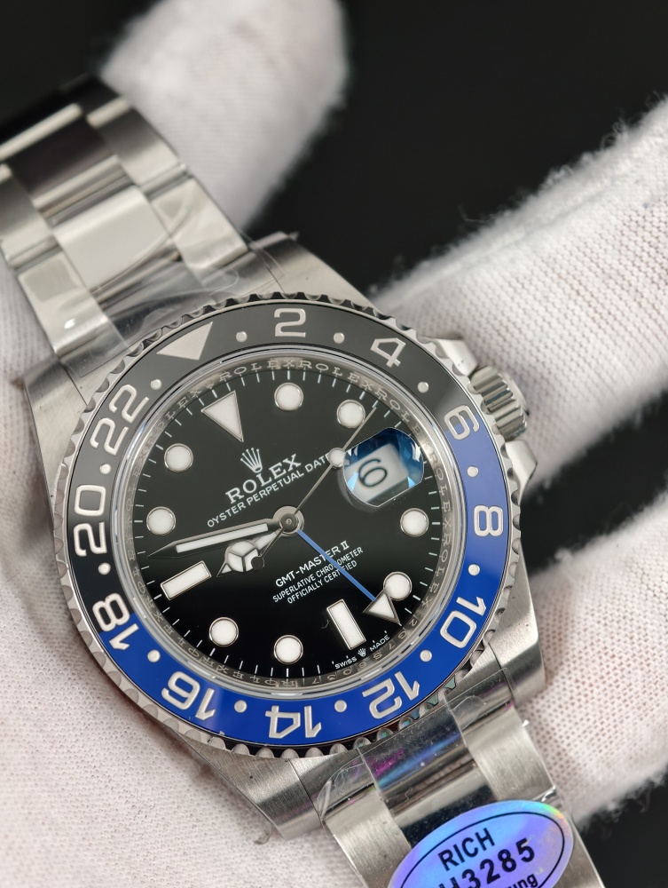 RICH GMT-Master II Batman | 40mm | Free-Sprung JH3285 Super Clone GMT Movement | Oyster Bracelet