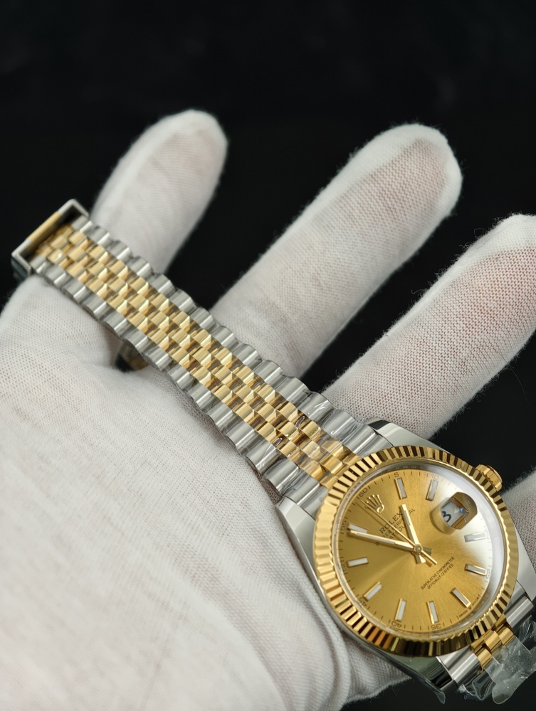 RW Datejust Yellow Gold Two-Tone | 36mm | Free-Sprung JH3235 Super Clone Movement | Gold Dial | Jubilee Bracelet | Fluted Bezel