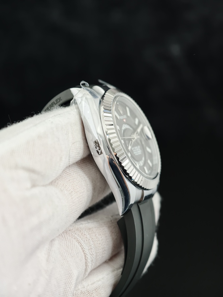 3B Weighted Sky-Dweller Black Dial | 42mm | 186g | Super Clone 9002 Annual Calendar Movement | Oysterflex (Size E+F)