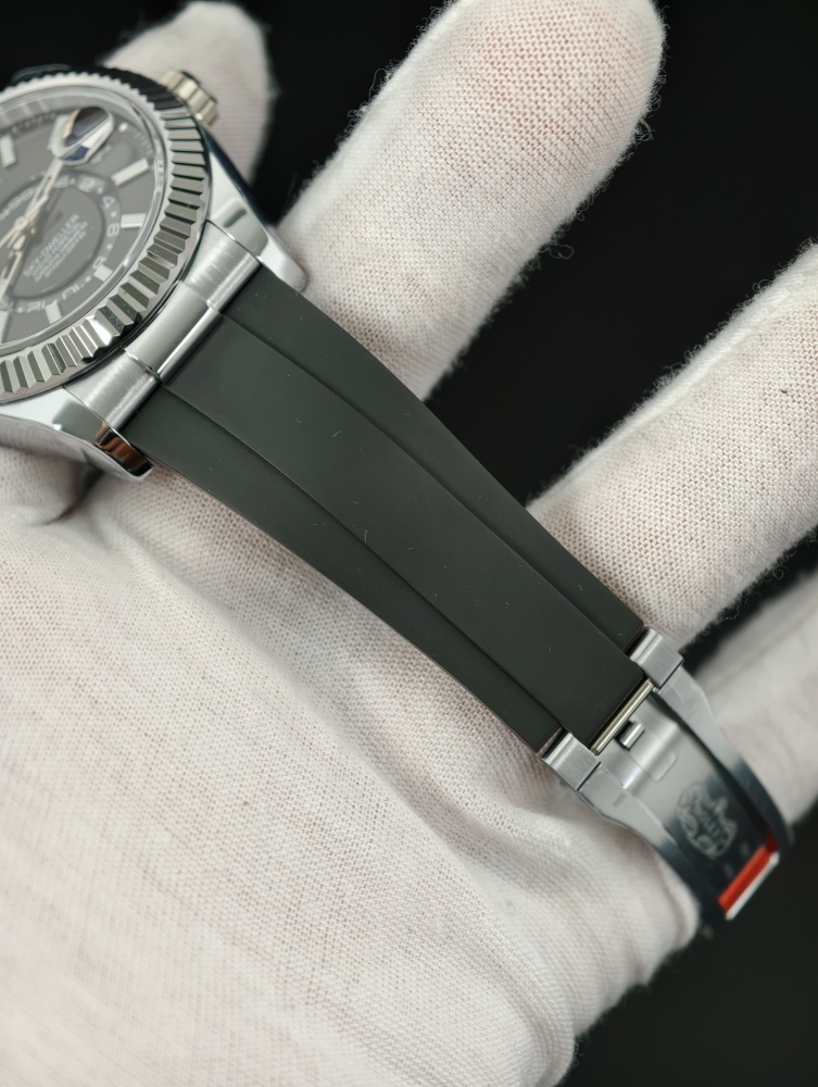 3B Weighted Sky-Dweller Black Dial | 42mm | 186g | Super Clone 9002 Annual Calendar Movement | Oysterflex (Size E+F)