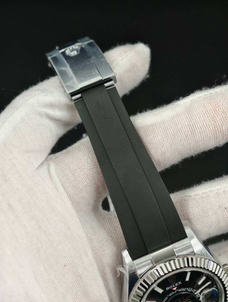 3B Weighted Sky-Dweller Black Dial | 42mm | 186g | Super Clone 9002 Annual Calendar Movement | Oysterflex (Size E+F)