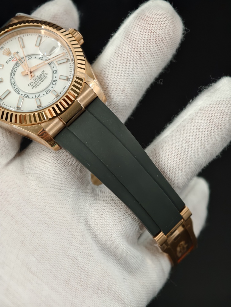 3B Weighted Sky-Dweller Rose Gold White Dial | 42mm | 186g | Super Clone 9002 Annual Calendar Movement