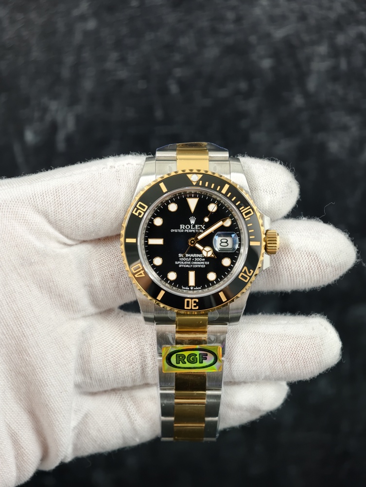 RGF Submariner Date 41mm Two-Tone Yellow Gold Black Dial – SH3235 Automatic Super Clone