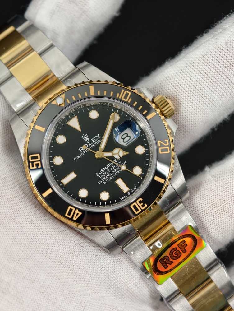 RGF Submariner Date 41mm Two-Tone Yellow Gold Black Dial – SH3235 Automatic Super Clone