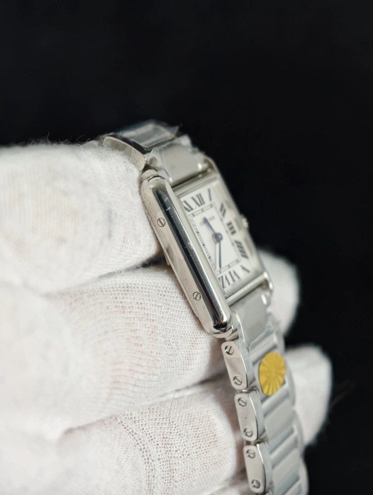 Roman Oak Cartier Tank Française Small Stainless Steel – White Roman Dial ...