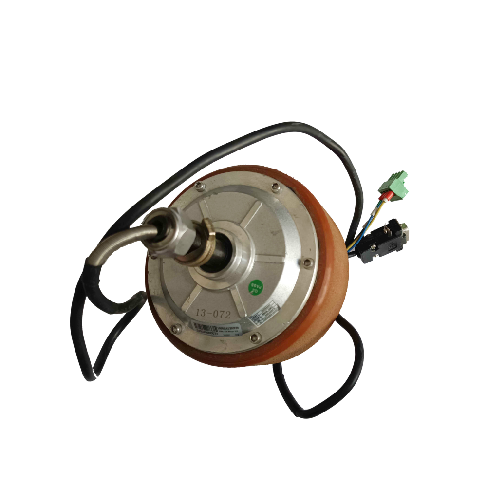 Hub Motor (Gray-Yellow,Optical Encoder,140x58mm,range PU Tire,80 Shore A)