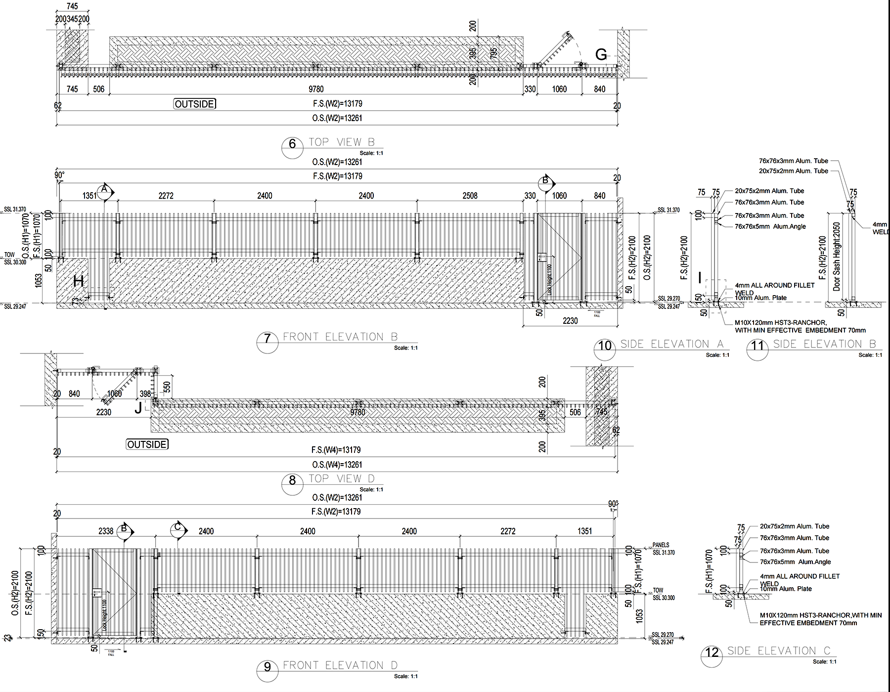 ORIA Fence System detail drawing