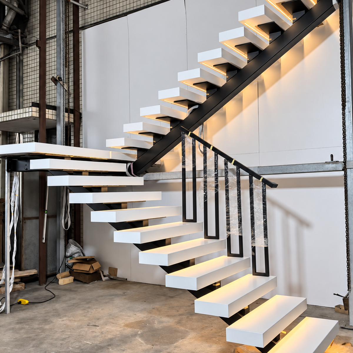 Mono Stringer Staircase fabrication and trial assembly