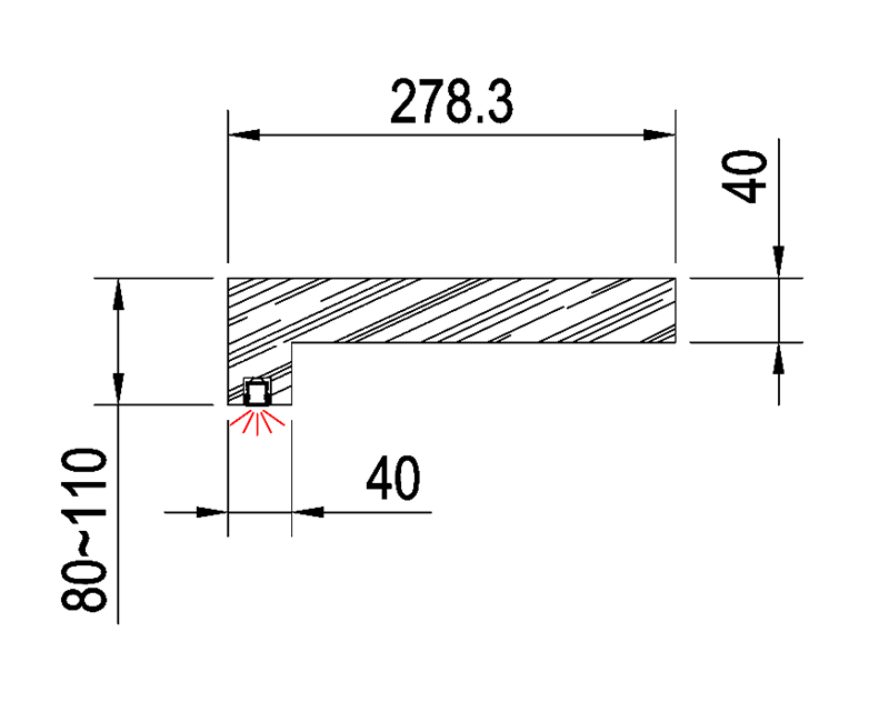 Type B LED installation detail