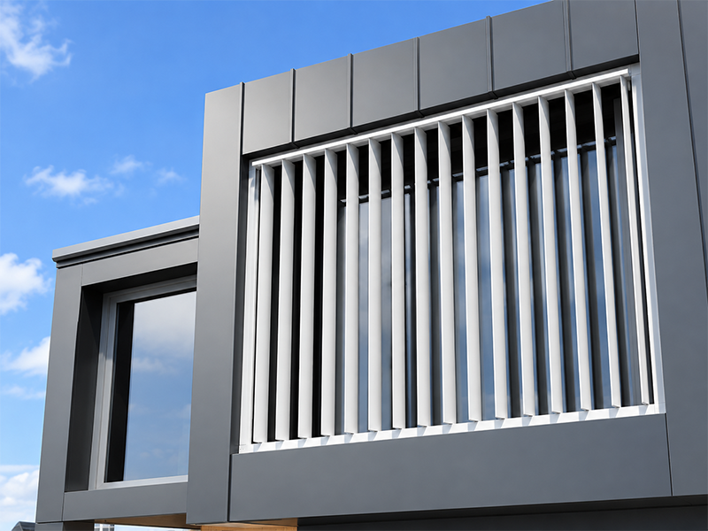 Vertical aluminium louvres architectural application