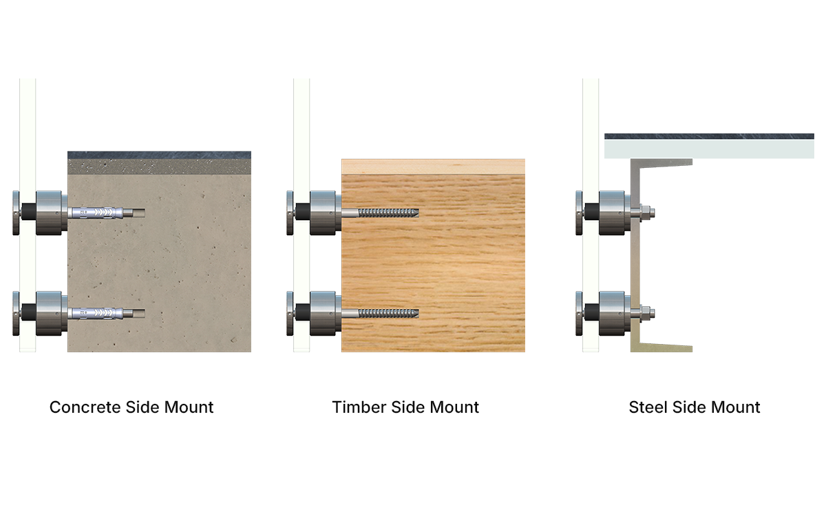 Side Mount Standoff Glass Railing