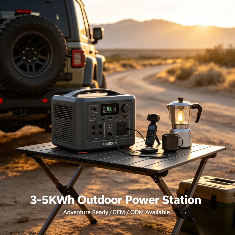 2026 New LiFePO4 Portable Power Station with large capacity and bidirectional fast charging, solar generator built-in UPS function for instant power switch and voltage stabilization during blackouts. Multiple ports support simultaneous power supply for